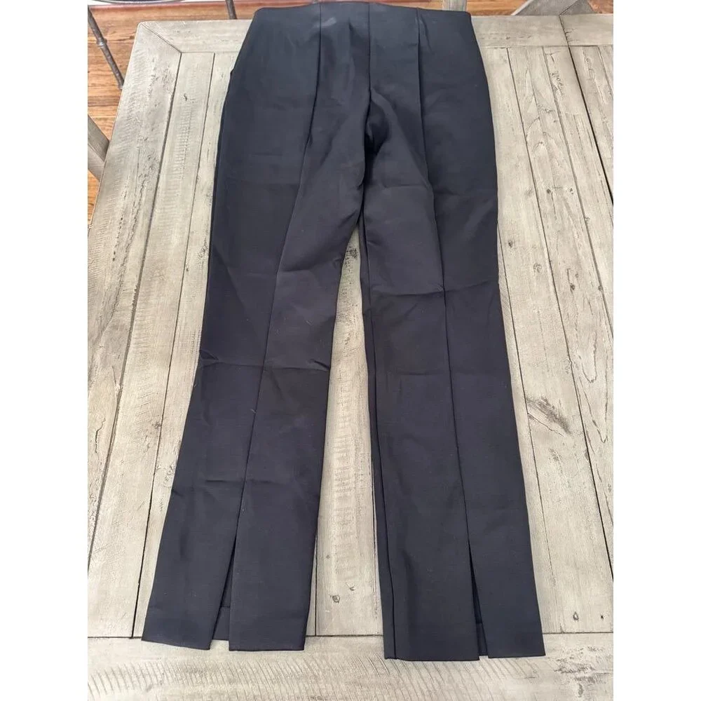 Theory Black Tech Pants Back Slit Size 8 - Picture 3 of 4